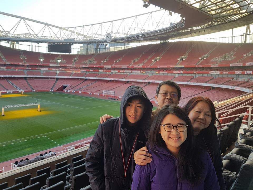 Family Photo at arsenal stadium