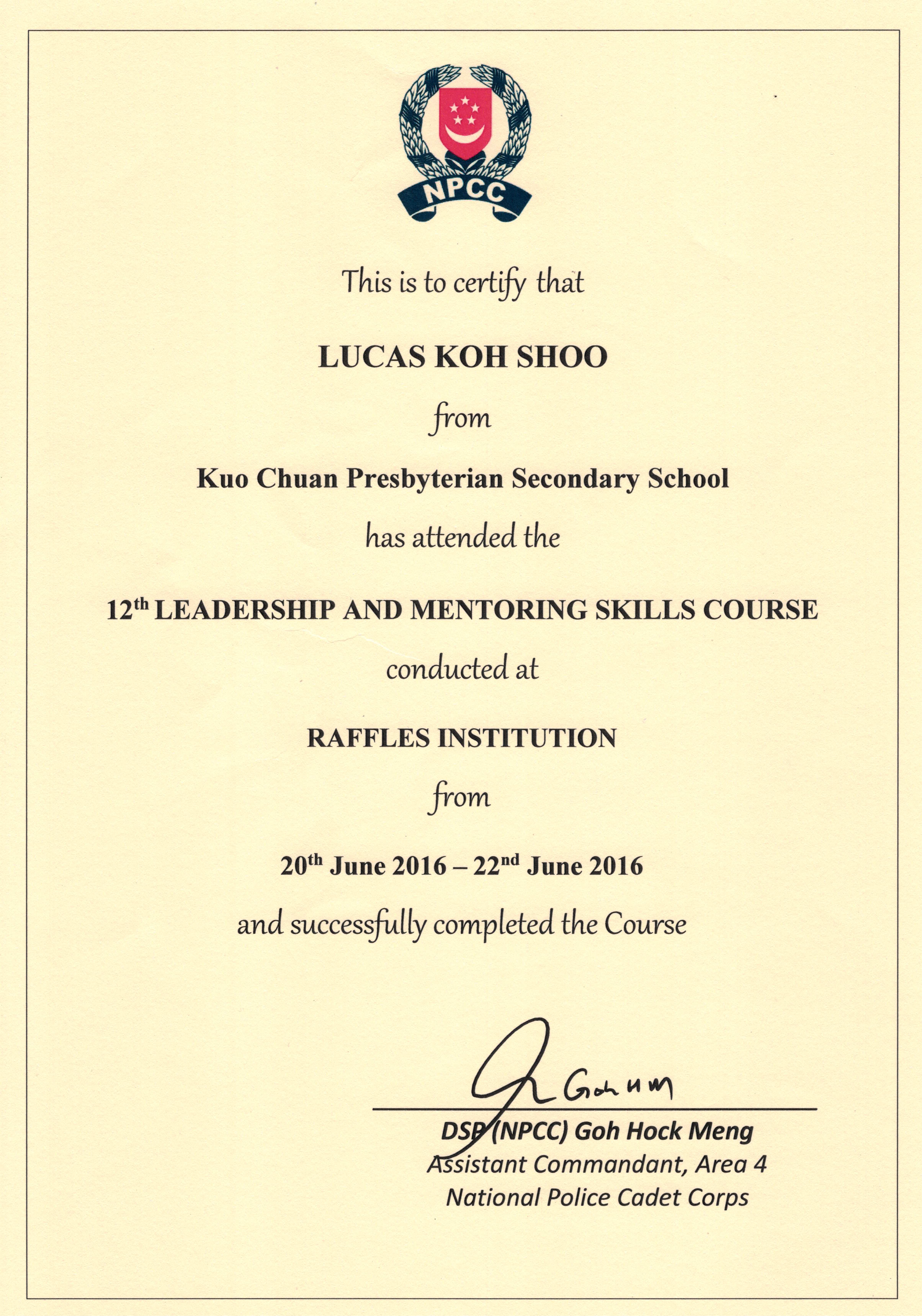 LMSC Certificate